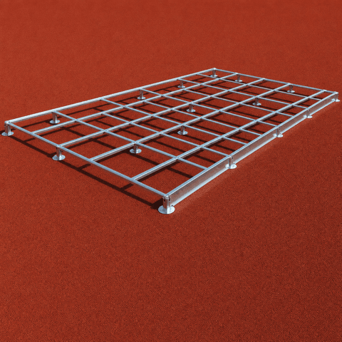 Modular aluminum base for high jump mats